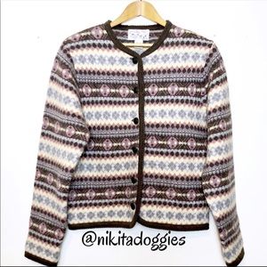 Fair Aisle 100% Wool Tally-Ho Button Cardigan